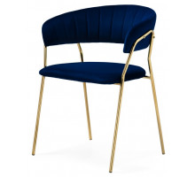 Стул на металлокаркасе Kamelia 1 dark blue / gold