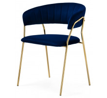 Стул на металлокаркасе Kamelia 1 dark blue / gold