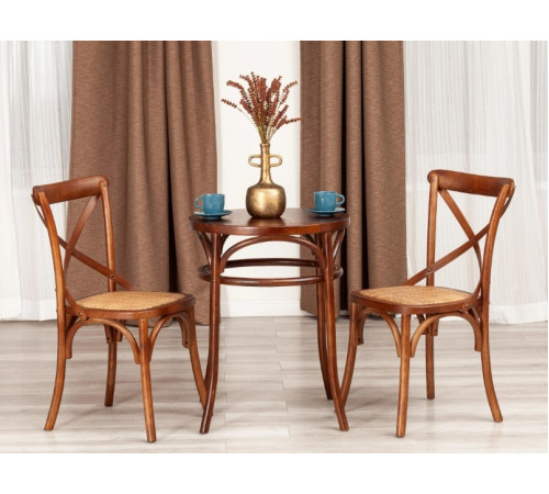 Стол THONET (mod.T9151) дерево вяз, 60х75 см, Темный Орех (№5)