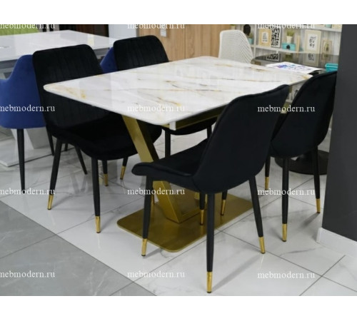 Обеденная группа Бугун/Seda 1 black / gold