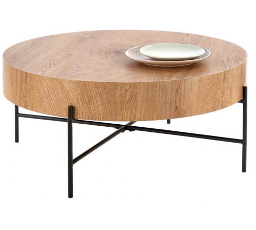 Журнальный столик HALMAR BROOKLYN, дуб натуральный / черный