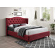 Кровать SIGNAL ASPEN VELVET 160, бордовый / дуб, тк. BL59
