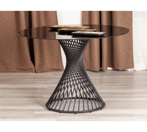 Стол BERTOIA (mod. GT21) металл/стекло, 110 х 110 х 75 см, Black (черный)