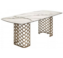 Стол CHIAVARI 220 KL-188 Контрастный мрамор матовый, итальянская керамика / Шампань