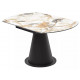 Стол TERAMO 135 GLOSS GRAND JADE SOLID CERAMIC, керамика, поворотн.механизм / Черный каркас, ®DISAUR