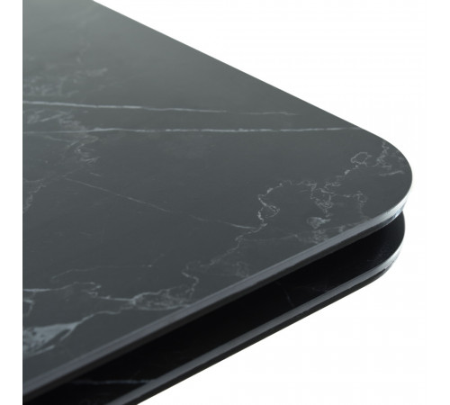 Стол Arthur раскладной 120-184x80x75см, керамогранит чёрный мрамор Greys Black, чёрный