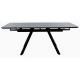 Стол Arthur раскладной 120-184x80x75см, керамогранит чёрный мрамор Greys Black, чёрный