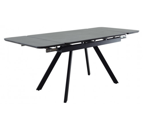 Стол Arthur раскладной 120-184x80x75см, керамогранит чёрный мрамор Greys Black, чёрный