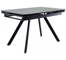 Стол Arthur раскладной 120-184x80x75см, керамогранит чёрный мрамор Greys Black, чёрный
