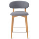 Стул Glory полубарный серый, опора бук светлый