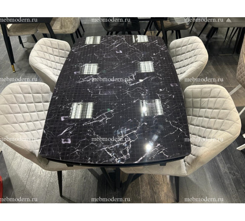 Обеденная группа SFU120/239 B22 Grey, черный каркас