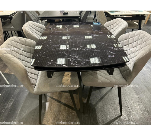 Обеденная группа SFU120/239 B22 Grey, черный каркас
