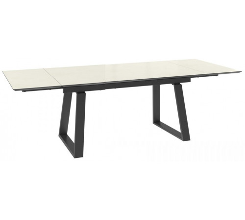 Стол Барон 160(220)x90, Камень Бежевый Compakt cer/черный