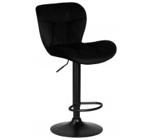 Стул барный DOBRIN BARNY BLACK BlackBase-LM черный велюр (MJ9-101)