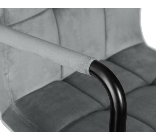 Стул барный DOBRIN KRUGER ARM BLACK серый велюр (MJ9-75)