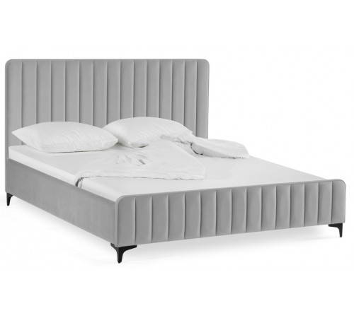 Кровать Амелия 160х200 без ПМ светло-серая
