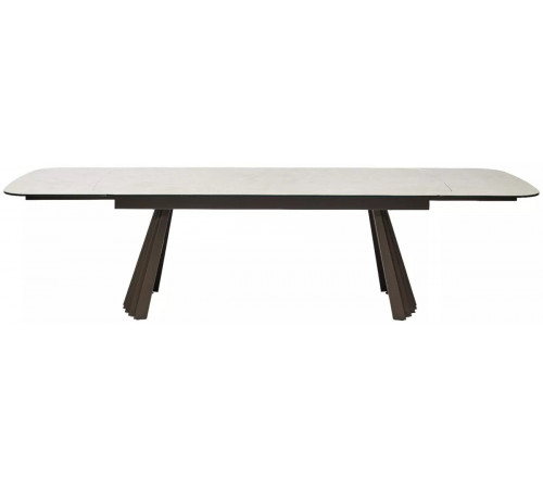 Стол АСТРИД (ASTRID) 200 TL-102 Бежевый мрамор, испанская керамика / Шоколадное золото каркас, ®DISAUR