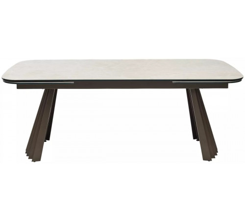 Стол АСТРИД (ASTRID) 200 TL-102 Бежевый мрамор, испанская керамика / Шоколадное золото каркас, ®DISAUR