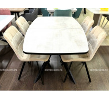 Обеденная группа B140 ХБ/226 B03 BEIGE черный каркас