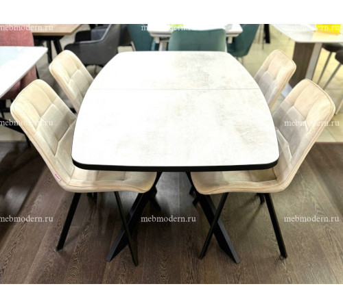 Обеденная группа B140 ХБ/226 B03 BEIGE черный каркас