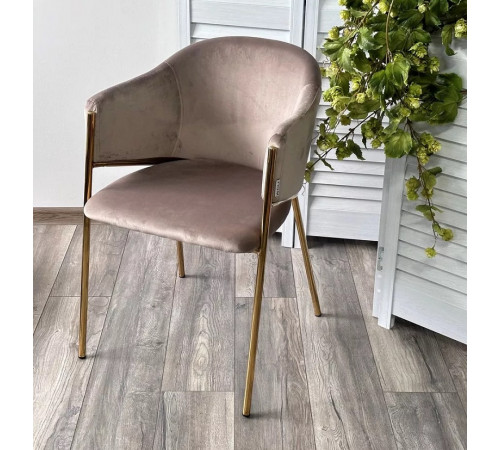 Стул DILL BLUVEL-40 BEIGE, велюр/ золотой каркас