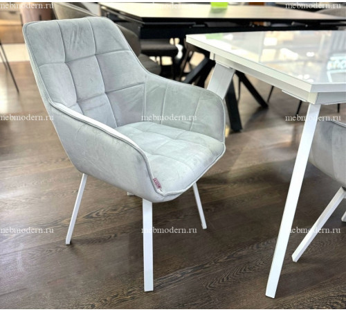Обеденная группа XLS160 МБГ/MAVERICK 360 BLUVEL-03 LIGHT GREY, белый каркас