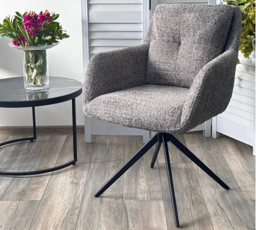 Стул MEADOW 360 град. поворот. Темно-серый XD841-16, букле / черный каркас, ®DISAUR