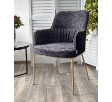 Стул BRUNO Black Wandy-460, ткань / бронзовый, ®DISAUR