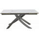 Стол ESTEBIO 160 GLOSS STATUARIO WHITE SOLID CERAMIC / Серый металлик, ®DISAUR