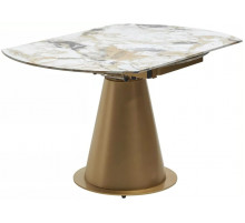 Стол TERAMO 135 GLOSS GRAND JADE SOLID CERAMIC, керамика, поворотн.механизм / Бронзовый, ®DISAUR