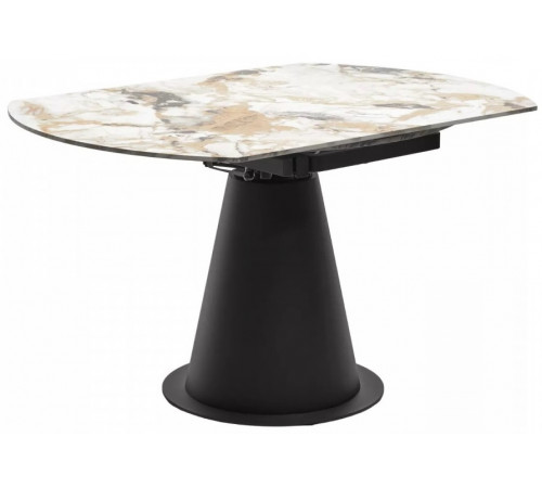 Стол TERAMO 135 GLOSS GRAND JADE SOLID CERAMIC, керамика, поворотн.механизм / Черный каркас, ®DISAUR