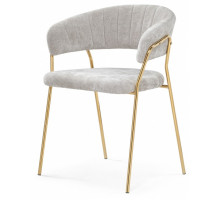 Стул на металлокаркасе Kamelia 1 light gray fabric / gold