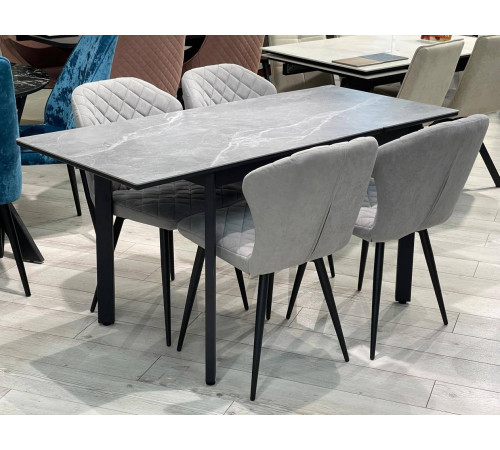Обеденная группа LK110 серая керамика/239М B22 GREY черный каркас