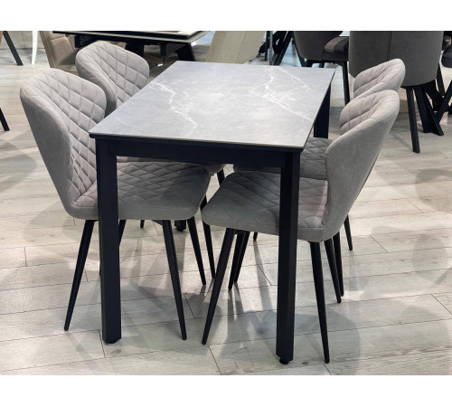 Обеденная группа LK110 серая керамика/239М B22 GREY черный каркас