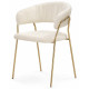 Стул на металлокаркасе Kamelia 1 white fabric / gold
