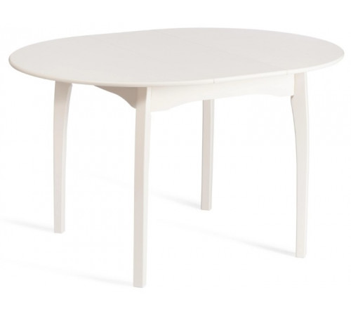 Стол Диамант/DIAMANTE круглый бук, мдф, шпон дуба, 100 х 100+30 х 75 см, Ivory white
