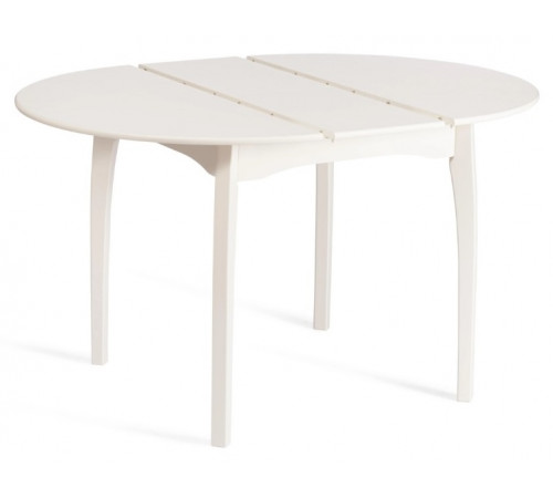Стол Диамант/DIAMANTE круглый бук, мдф, шпон дуба, 100 х 100+30 х 75 см, Ivory white