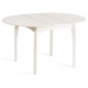 Стол Диамант/DIAMANTE круглый бук, мдф, шпон дуба, 100 х 100+30 х 75 см, Ivory white