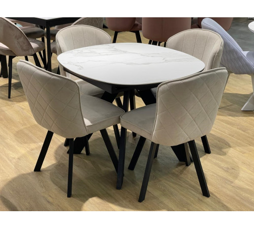 Обеденная группа BK100 БМ/219 B03 BEIGE, ножки черные