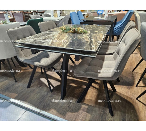 Обеденная группа SKM120 Керамика Amadeus/229 B5 LATTE, ножки черные