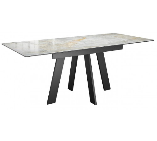Стол DikLine SKM120 Керамика Titanium Silver River Polished/подстолье черное/опоры черные