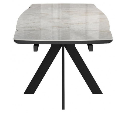 Стол DikLine DKU120 Керамика Italian Grey (глянец серый)/подстолье черное/опоры черные (2 уп.)