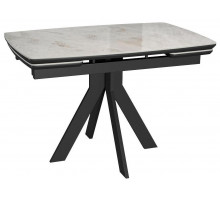 Стол DikLine DKU120 Керамика Italian Grey (глянец серый)/подстолье черное/опоры черные (2 уп.)