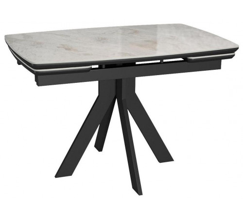 Стол DikLine DKU120 Керамика Italian Grey (глянец серый)/подстолье черное/опоры черные (2 уп.)