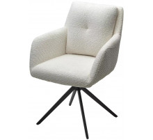 Стул MEADOW 360 град. поворот. Белый XD841-01, букле / черный каркас, ®DISAUR