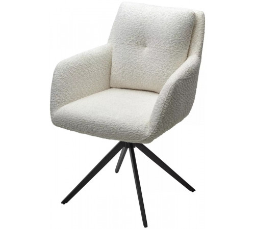Стул MEADOW 360 град. поворот. Белый XD841-01, букле / черный каркас, ®DISAUR