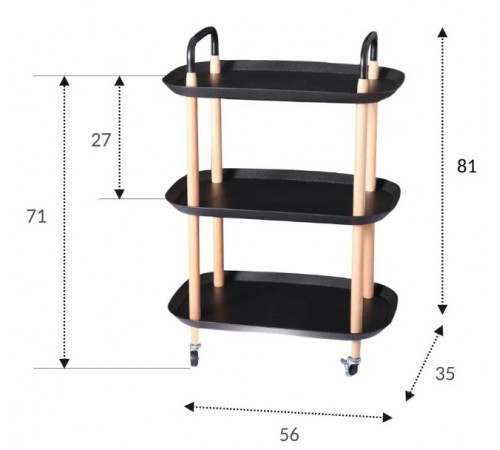 Сервировочный столик EWP1064 Black