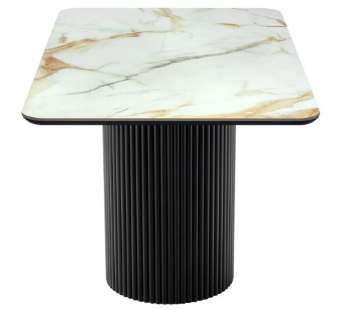 Стол Festa 140x85x77см, керамогранит Calacatte gold, черный