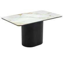 Стол Festa 140x85x77см, керамогранит Calacatte gold, черный