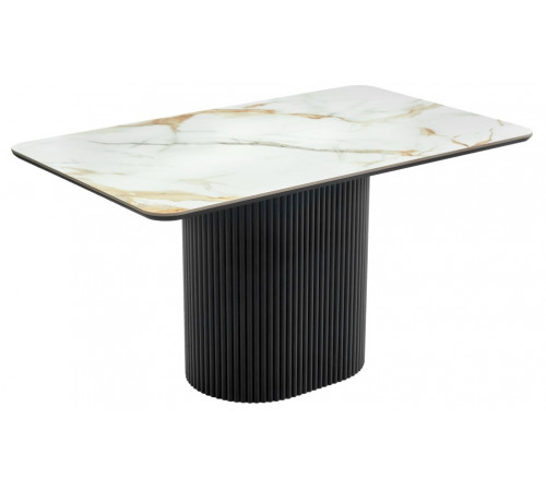 Стол Festa 140x85x77см, керамогранит Calacatte gold, черный